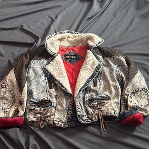 Vintage Andy John’s Blue and Red Jean Jacket